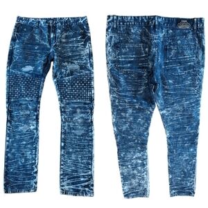 DNM Collection distressed bleached jeans